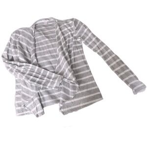 Small J. Crew grey striped lightweight cardigan